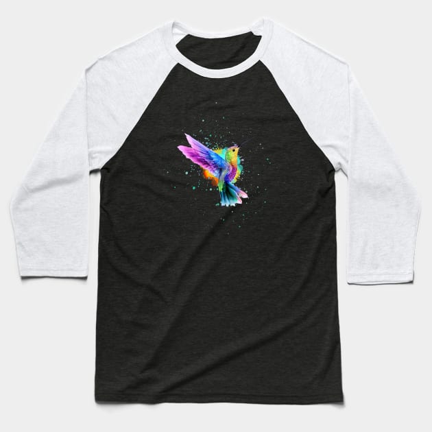 Watercolor Hummingbird Baseball T-Shirt by StacysCellar